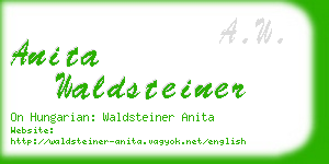 anita waldsteiner business card